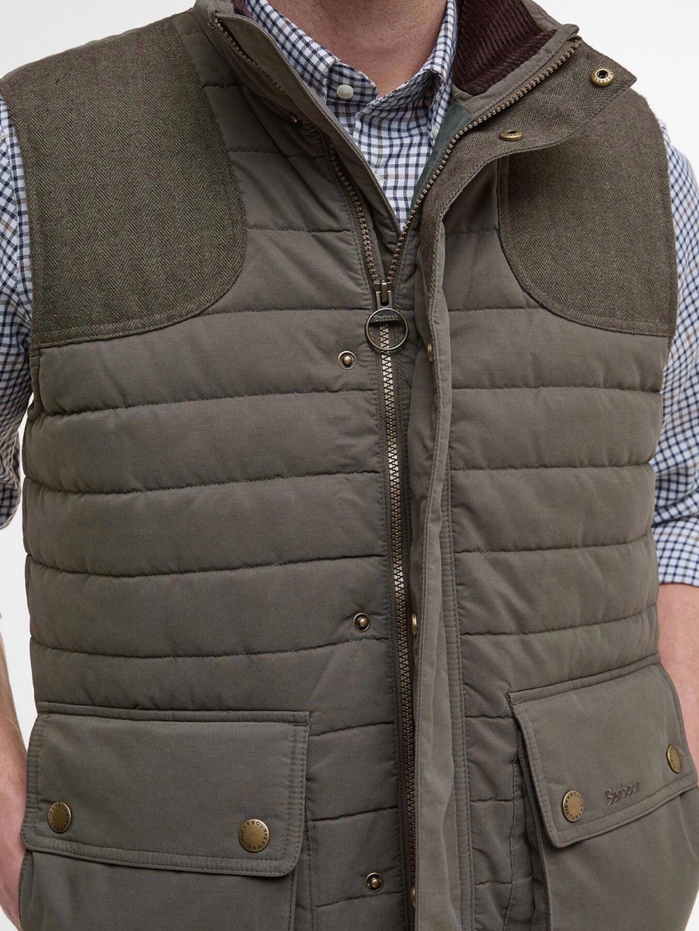 Barbour Olive Green Quilted Puffer Vest